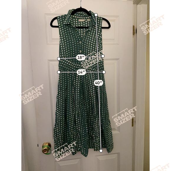 Green Polka Dot Dress By 11-1-Tylho Size Small - Picture 4 of 7